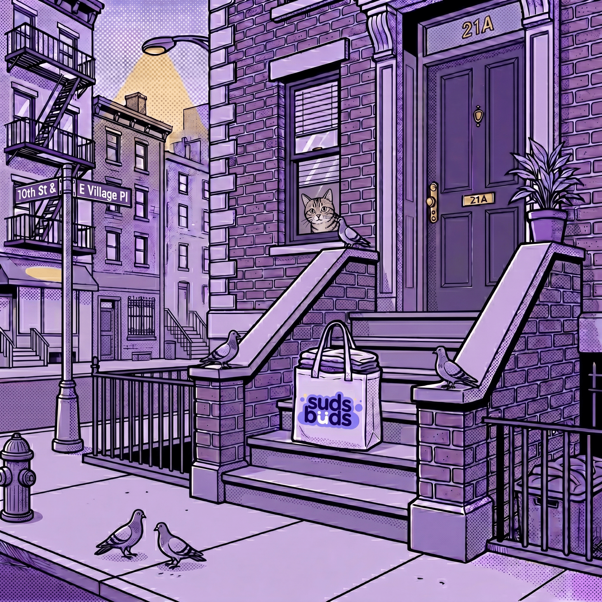 An East Village stoop — we live where you live.